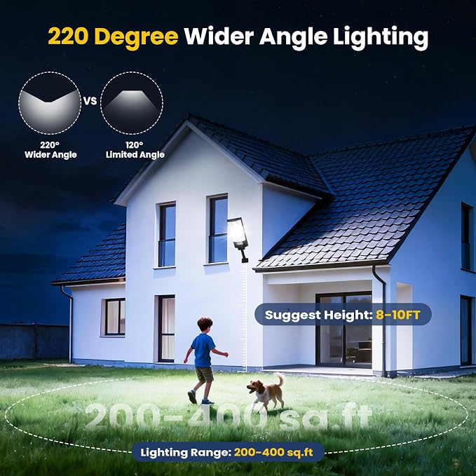 2-Pack Solar Street Lights Outdoor Waterproof, 12000LM Solar Lights - Image 2