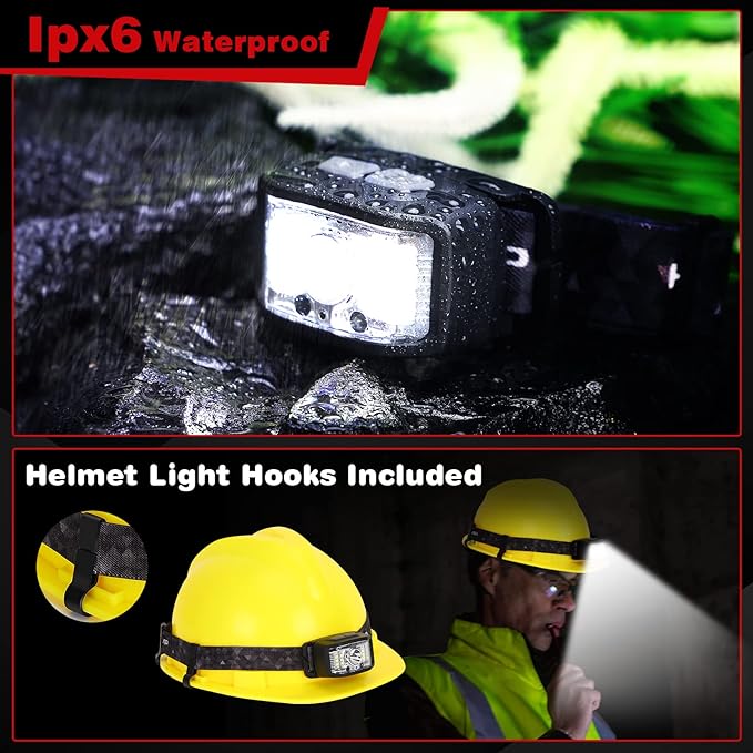 Headlamp Rechargeable, 2 Pack 2000 Lumen Super Bright Led Headlamp, 16 Modes - Image 6