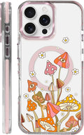 Case for iPhone 16 Pro, Retro Mushroom Sunflower Phone Case Design，for Women by Toulas