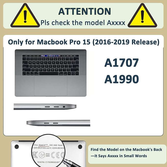 Case for New MacBook Pro 15 inch 2019 2018 2017 2016 Release, Anti-Fingerprint - Image 2