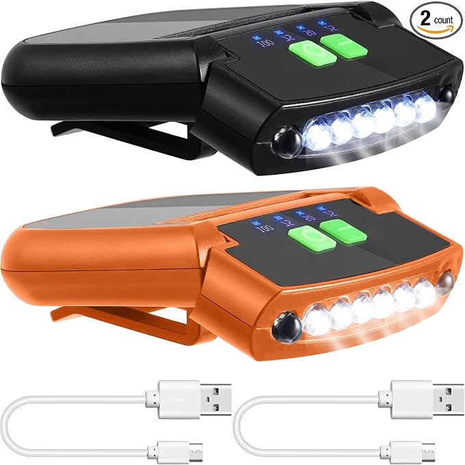 Mudder LED Clip on Cap Lights USB Rechargeable Cap Flashlight Clip Waterproof by Mudder