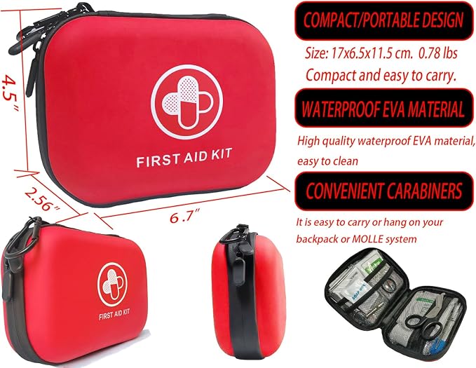 First Aid Kit 150 Piece Waterproof Hard Shell Emergency Medical Kit - Image 8
