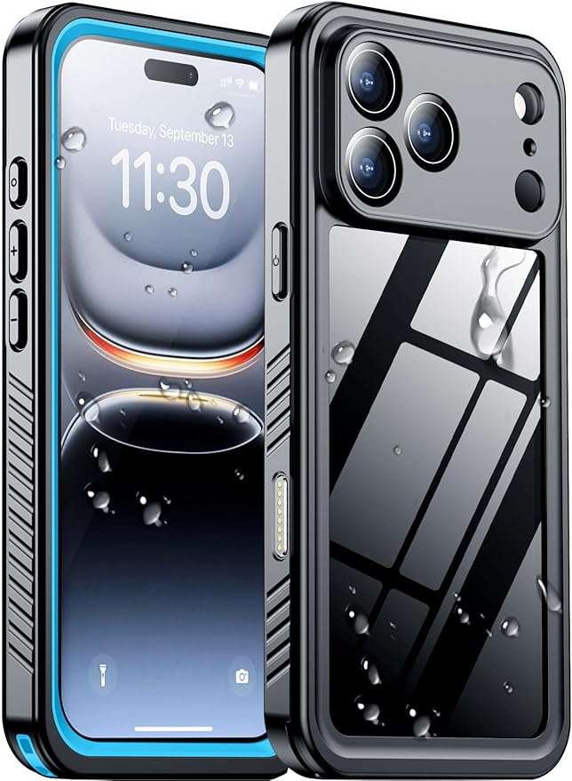 Temdan Compatible with iPhone 17 Pro Case, Waterproof Built-in Screen & Camera by Temdan