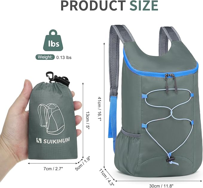20L Hiking-Daypack Lightweight Foldable Travel Packable Backpack - Image 3