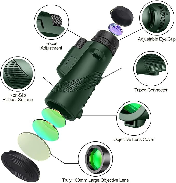 Monocular-Telescope 80x100 High Powered Monoculars High Definition - Image 2