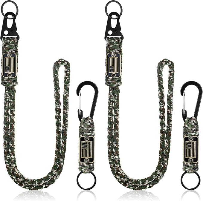 Frienda 2 Set Heavy Duty Paracord Lanyard Necklace Whistles Strap Braided 550 by Frienda