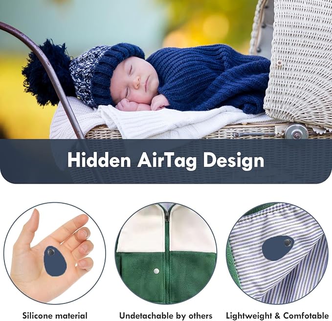 Airtag Holder for Kids Baby Toddler Hidden 2 Pack GPS Tracker Case, - Image 4