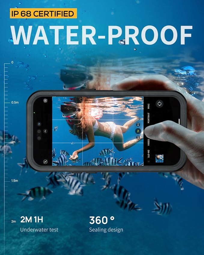 Lanhiem Magnetic for iPhone 15 Pro Case, IP68 Waterproof Dustproof Case - Image 2