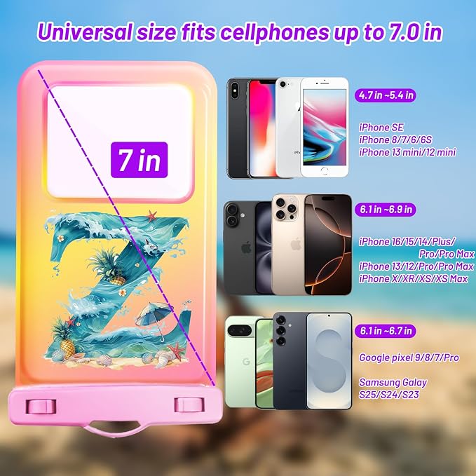 Personalized Initial Waterproof Phone Pouch Case - Image 2