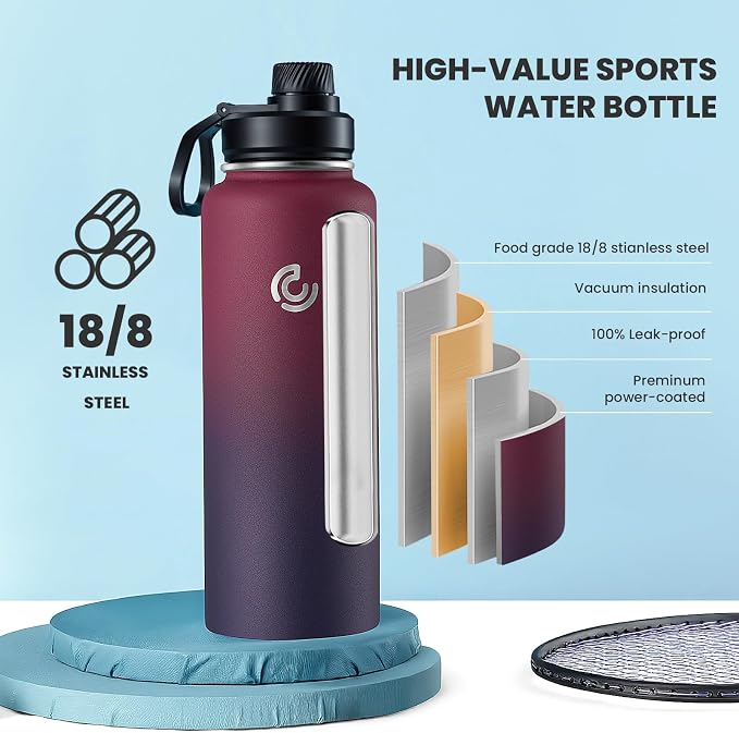 Sports Water Bottle 40oz, Insulated Water Bottle - Image 3