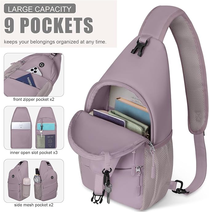 Pritent Crossbody Bags for Women Men Trendy Sling Bag Backpack Casual Chest Bag - Image 3