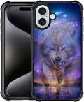 for iPhone 16 Case, Wolves in The Woods Pattern Graphic Design Girl Boy Soft by FKBRCL4U