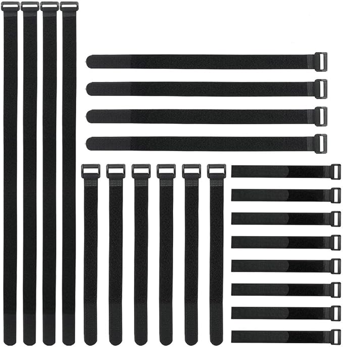 YiwerDer Reusable Fastening Cable Straps and Cable Ties Set 24 Pack, Adjustable by YiwerDer