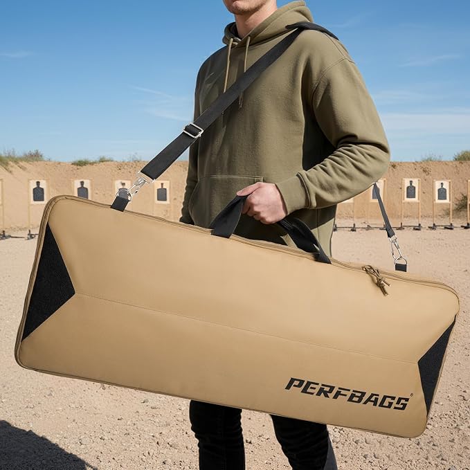 Single Rifle Case Bag, Tactical Padded Soft Gun Case w/MOLLE System, Wide - Image 7
