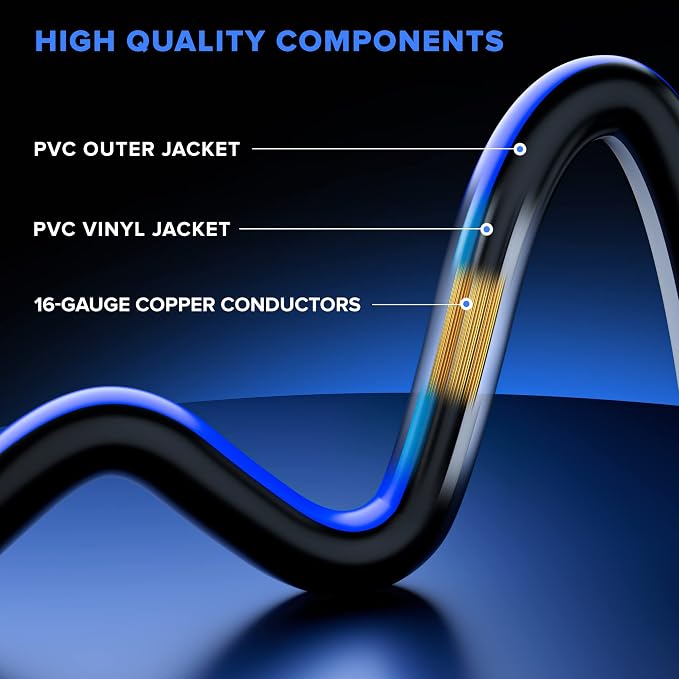 Maximm 10 Ft Black, Heavy Duty 16 AWG, ETL Listed - Image 5