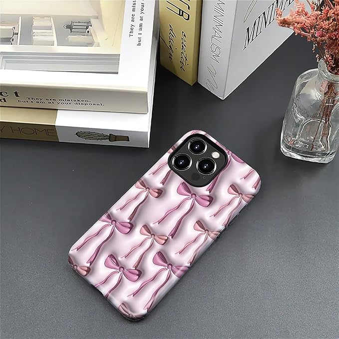 for iPhone 16 Pro Case, HL2 Abstract Ribbons Bows Hybrid 2 Layer Hard Shell - Image 5