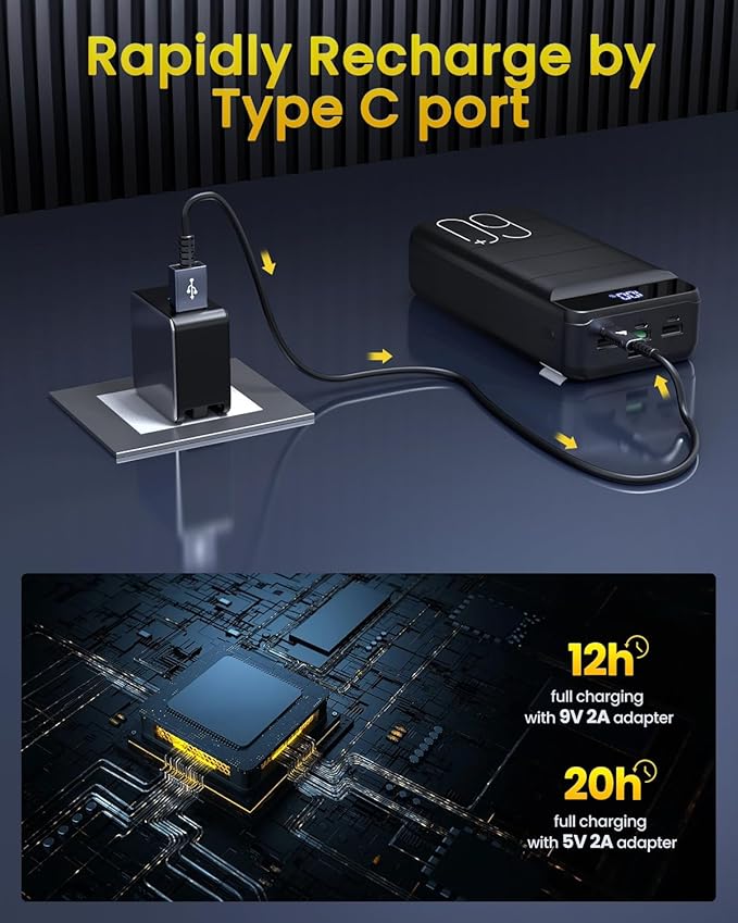 Portable Charger Power Bank 60000mAh 22.5W USB C Fast Charging Battery Bank - Image 6