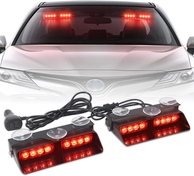 XRIDONSEN 2 in 1 Red Emergency Dash Lights Warning Safety Flashing Interior by XRIDONSEN