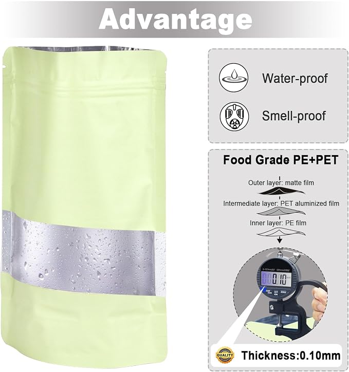 4.7"x7.8" 120pcs Mylar Bags for Food Storage, Smell Proof Bag - Image 5