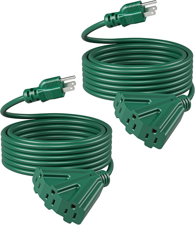 DEWENWILS 25 FT Green Outdoor Tri-Tap Extension Cord Splitter, Halloween by DEWENWILS