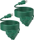 DEWENWILS 25 FT Green Outdoor Tri-Tap Extension Cord Splitter, Halloween by DEWENWILS