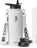 Coolflask Water Bottle with Straw, 40 oz Insulated Metal Water Flask with Straw by Coolflask