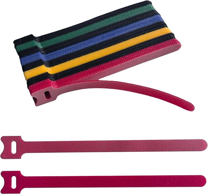 8 Inches Multi-Colour Reusable Cable Ties Cord Straps Multi-Purpose Wire Ties by Unknown
