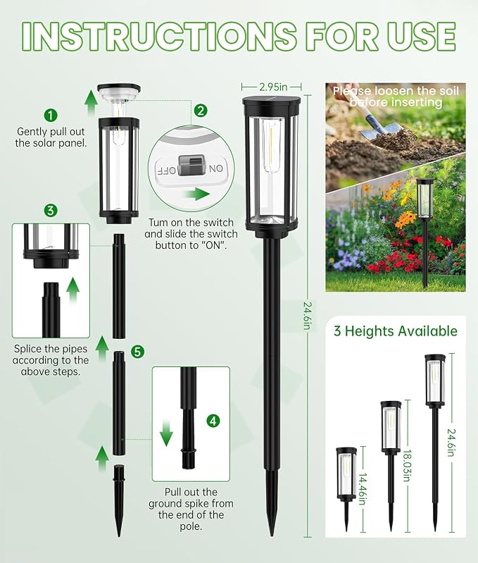 BITPOTT Bright Solar Pathway Lights, 4 Pack Solar Lights Outdoor Waterproof IP65 - Image 7