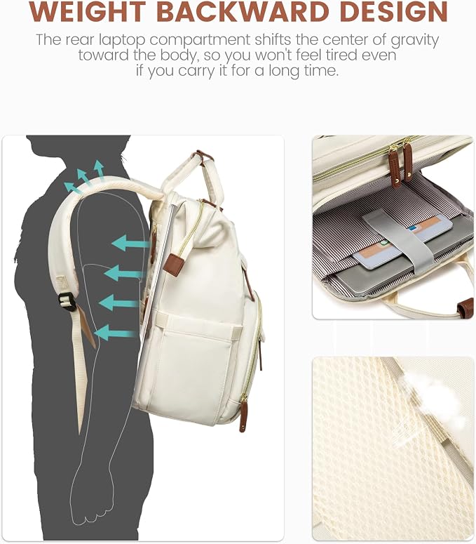 LOVEVOOK Laptop Backpack for Women, 17.3'' Waterproof Nurse Bag Teacher Work - Image 5