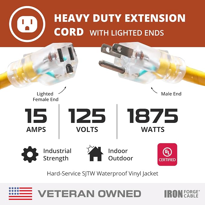 Iron Forge Cable Outdoor Extension Cord 25 Ft, 2 Pack - Image 3