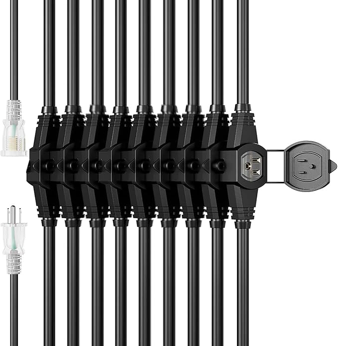 50FT 12 Gauge Multi-Outlet Outdoor Extension Cord, 10 Evenly Spaced - Image 2