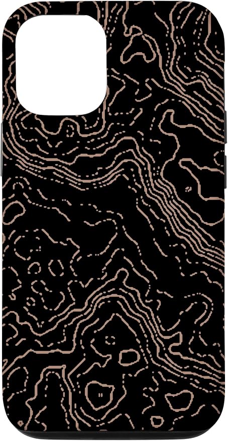 Topography Black & Brown Abstract Pattern Topographic Map Case by Unknown