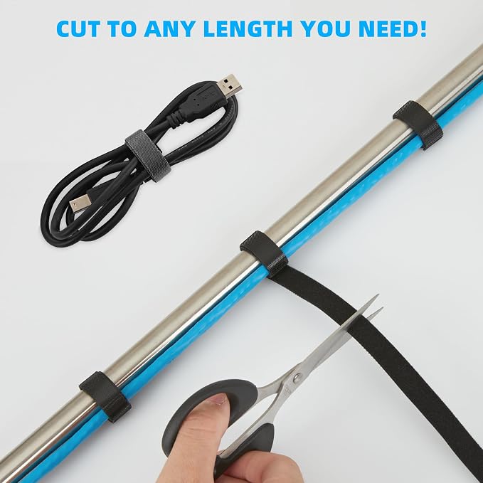 100 ft x 1/2 inch Hook and Loop Roll, Reusable Fastening Cable Ties, Office and - Image 3