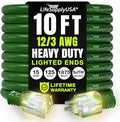 10ft Outdoor/Indoor Extension Cord 12/3 Gauge Extra Heavy Duty 3 Prong SJTW by LifeSupplyUSA