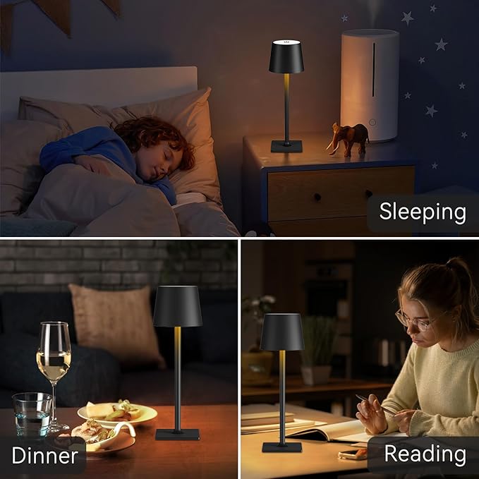Yogaret 2 Pack Rechargeable Table Lamps, Cordless Lamp - Image 2