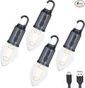 4-Pack Rechargeable Camp Light, Warm White LED Teardrop Bulb, Battery Powered by FestiveLiving