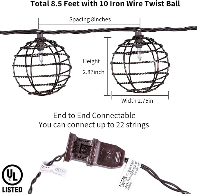 Decorative String Lights Indoor Outdoor, Patio Lantern Style String Lights - Image 6