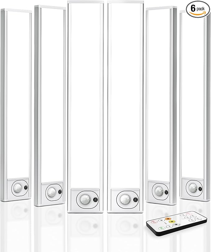 6Pack 12inch Under Cabinet Lighting, Rechargeable Motion Sensor Light Wireless by AMETHEUS