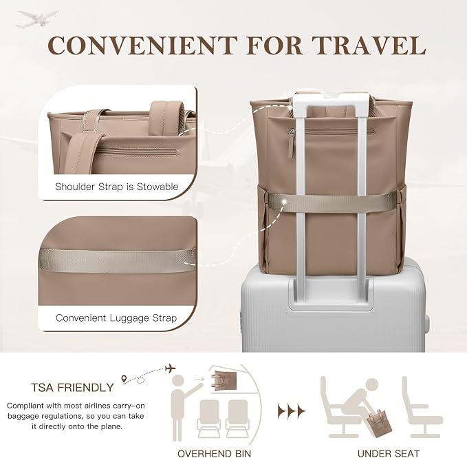 Convertible Laptop Backpack for Women Men Carry on Tote Backpack Teacher - Image 7