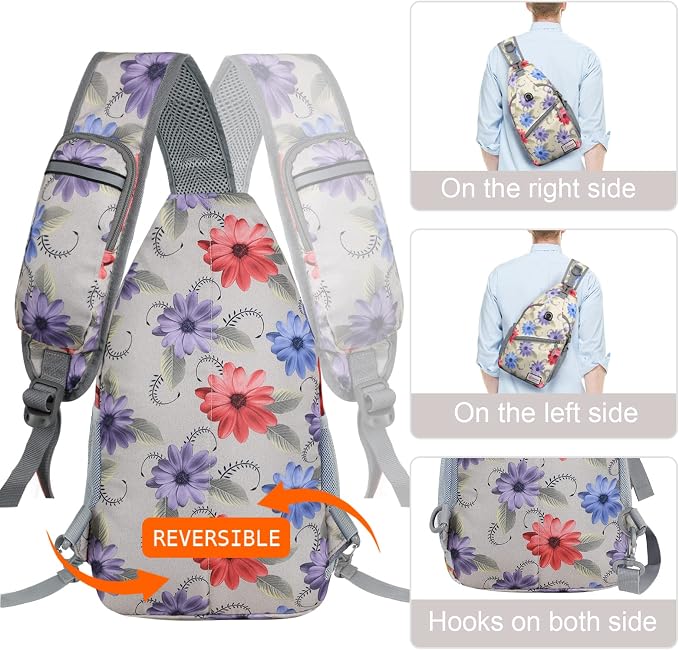 ZOMAKE Sling Bag, Small Crossbody Sling Backpack, Water Resistant Shoulder - Image 5