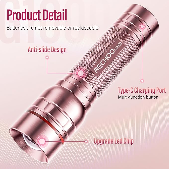 Rechargeable Flashlights High Lumens, G1000 Super Bright Flash Light 2 Pack - Image 4