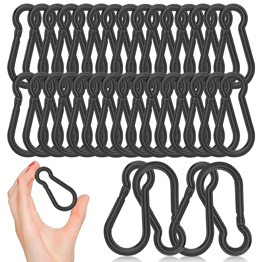 EPHECH 30PCS 3" Black Heavy Duty Spring Snap Hook, M8 5/16" Galvanized Steel by EPHECH