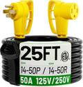POWGRN NEMA 14-50P to NEMA 14-50R 25FT 50 Amp RV/EV Extension Cord Outdoor by POWGRN