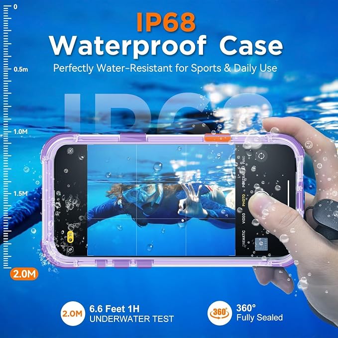 WIFORT for iPhone 16 Pro Waterproof Case, Fit for Magsafe Full Body Magnetic - Image 3