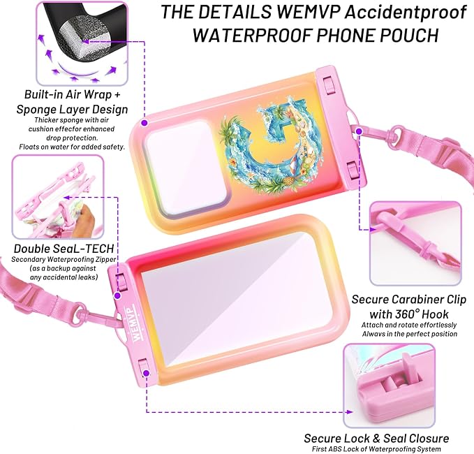 Personalized Initial Waterproof Phone Pouch Case - Image 3