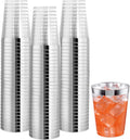 I00000 100PCS Silver Plastic Cups, 10 oz Clear Plastic Cups by I00000