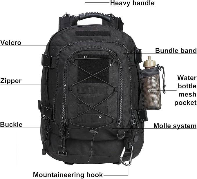 Large Military Bug Out Bag 3 Day Pack Expandable Backpack Army Daypack - Image 7