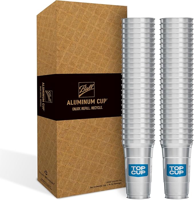 Top Cup Aluminum Cups, 12 oz Reusable Party Cups, Cold-Holding, Recyclable by TopCup