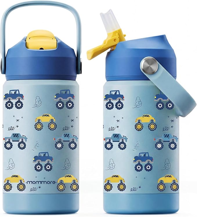 Mommore Kids Water Bottle 12 oz, Insulated Stainless Steel Water Bottle by mommore