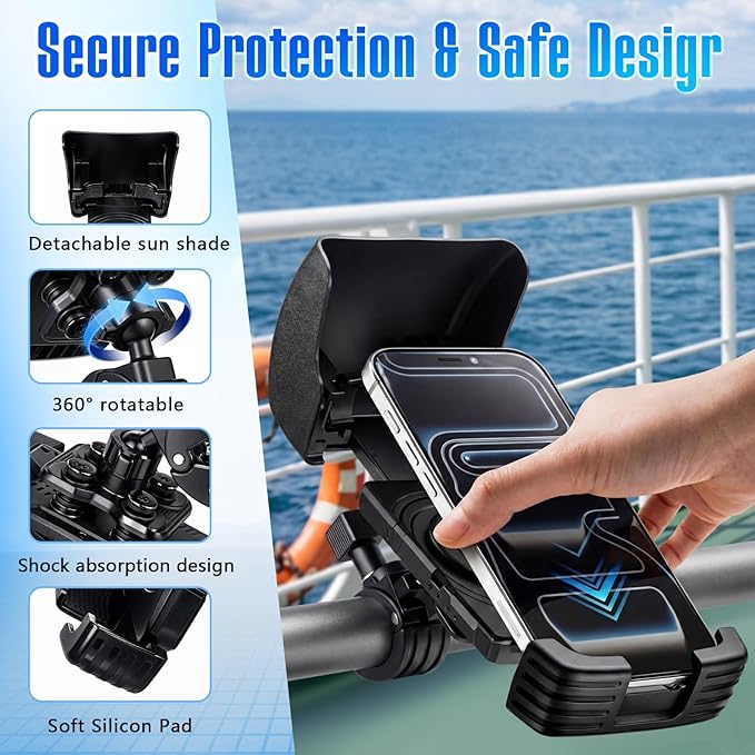 Tellegloww Boat Phone Holder, Marine Cell Phone Holder - Image 3